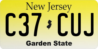 NJ license plate C37CUJ