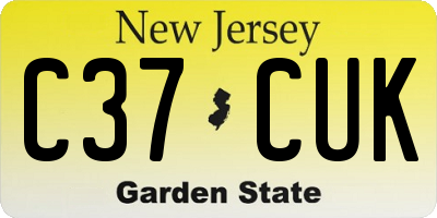 NJ license plate C37CUK