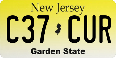 NJ license plate C37CUR