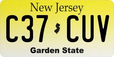 NJ license plate C37CUV