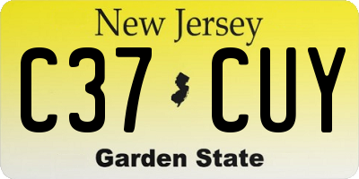 NJ license plate C37CUY