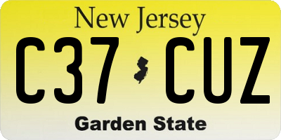 NJ license plate C37CUZ