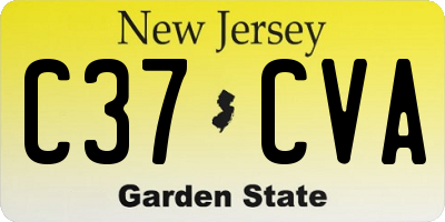 NJ license plate C37CVA