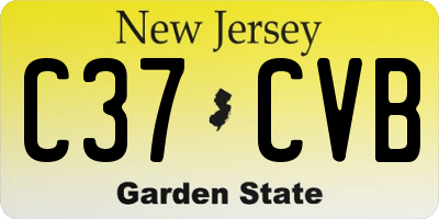 NJ license plate C37CVB