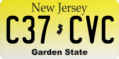 NJ license plate C37CVC