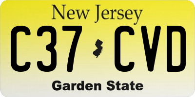 NJ license plate C37CVD