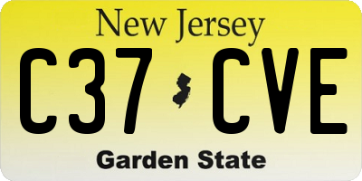 NJ license plate C37CVE