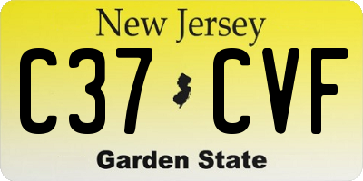 NJ license plate C37CVF