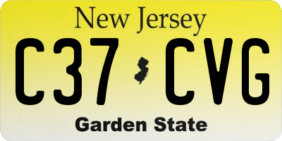 NJ license plate C37CVG