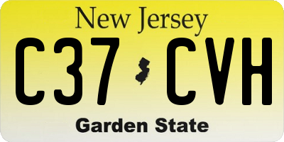 NJ license plate C37CVH