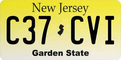 NJ license plate C37CVI