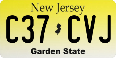 NJ license plate C37CVJ