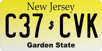 NJ license plate C37CVK