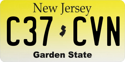 NJ license plate C37CVN