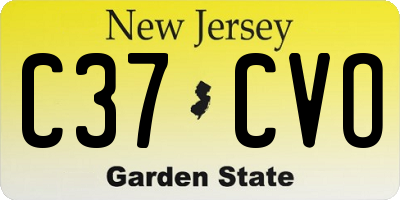NJ license plate C37CVO