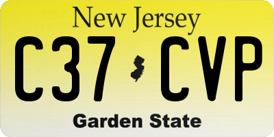 NJ license plate C37CVP