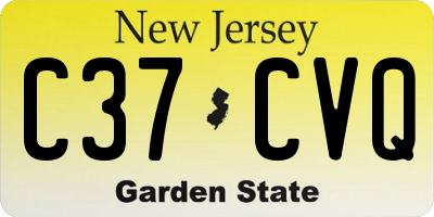 NJ license plate C37CVQ