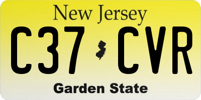NJ license plate C37CVR