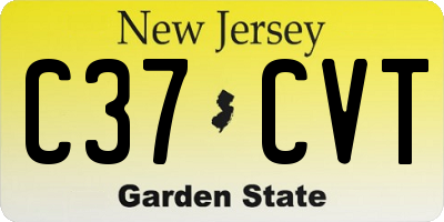 NJ license plate C37CVT