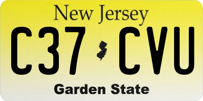 NJ license plate C37CVU