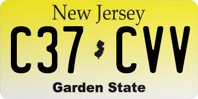 NJ license plate C37CVV
