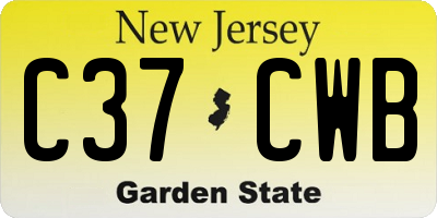 NJ license plate C37CWB