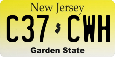 NJ license plate C37CWH