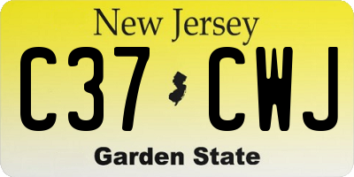 NJ license plate C37CWJ