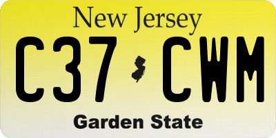 NJ license plate C37CWM