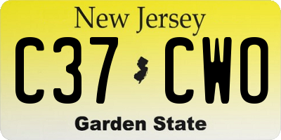 NJ license plate C37CWO