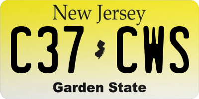 NJ license plate C37CWS