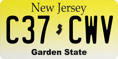 NJ license plate C37CWV