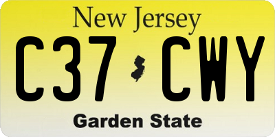 NJ license plate C37CWY