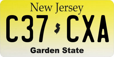NJ license plate C37CXA