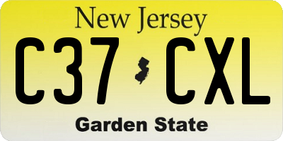 NJ license plate C37CXL