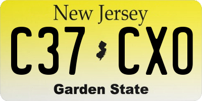NJ license plate C37CXO
