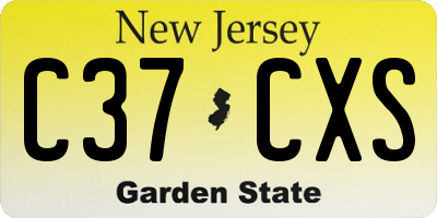 NJ license plate C37CXS