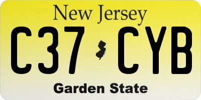 NJ license plate C37CYB