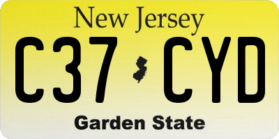 NJ license plate C37CYD