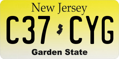 NJ license plate C37CYG
