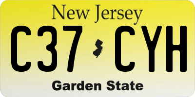 NJ license plate C37CYH