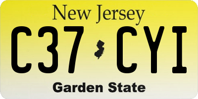NJ license plate C37CYI