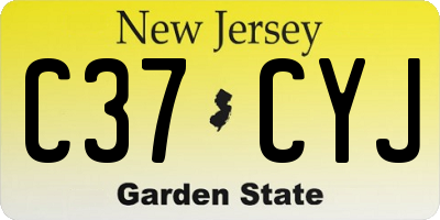 NJ license plate C37CYJ