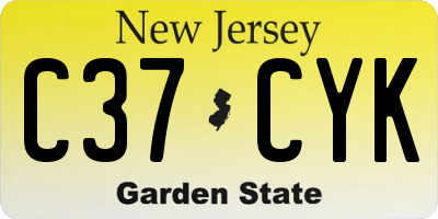 NJ license plate C37CYK