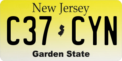 NJ license plate C37CYN