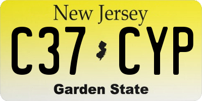 NJ license plate C37CYP