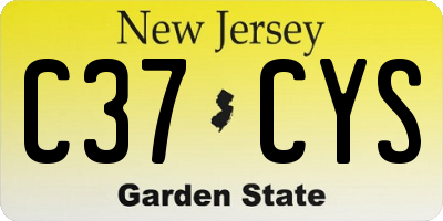 NJ license plate C37CYS