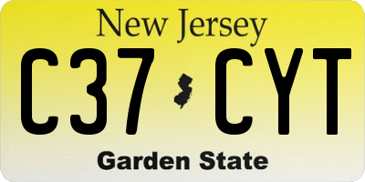 NJ license plate C37CYT