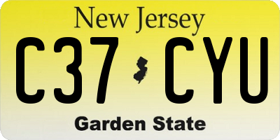 NJ license plate C37CYU
