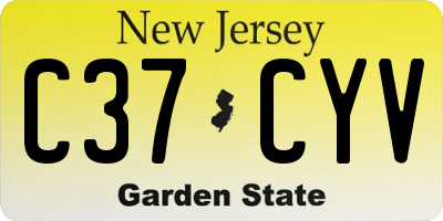NJ license plate C37CYV